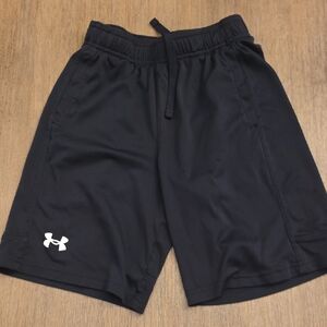 Under Armour Black Boys' Athletic Shorts with White Logo